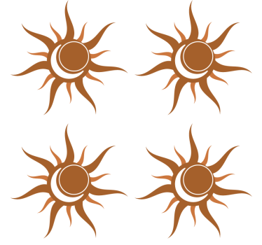Coasters with curved sun symbol - TenStickers