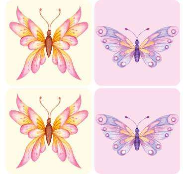 Vintage butterflies retro coasters - TenStickers