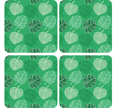 Leafy patterned surface coasters - TenStickers