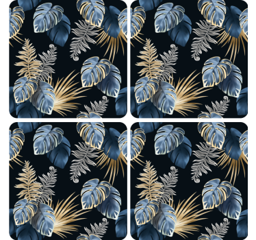 Coasters lush tropical foliage design - TenStickers