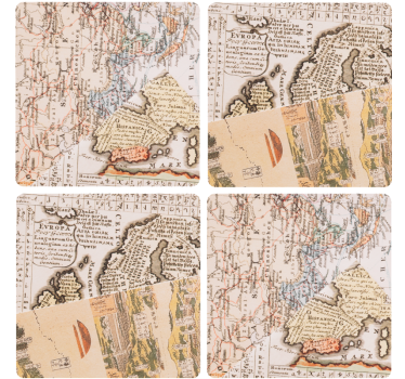 Vintage coasters vintage map coasters - TenStickers