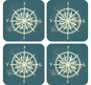 Travel compass vintage coasters - TenStickers