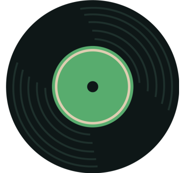 Double color disc player design vintage coasters - TenStickers