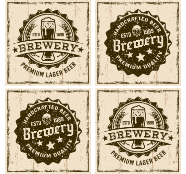 Retro bottle caps retro coasters - TenStickers