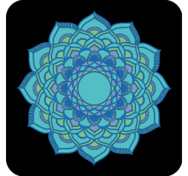 Coasters intricate blue floral design - TenStickers