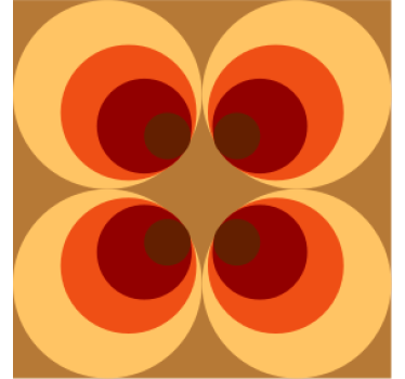 Coasters in circular warm gradient pattern - TenStickers