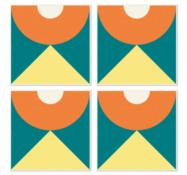 Colored abstract shapes vintage coasters - TenStickers