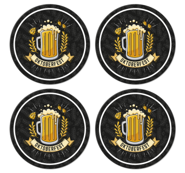 Oktoberfest beer feast festival vintage coasters - TenStickers