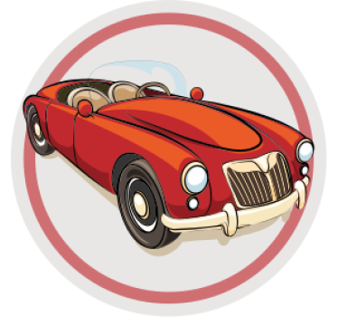 Sports muscle car retro coasters - TenStickers