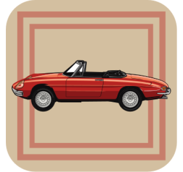 Vintage coasters with classic convertible design - TenStickers