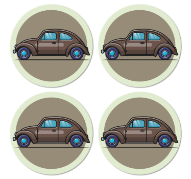Vintage coasters vintage car artwork - TenStickers