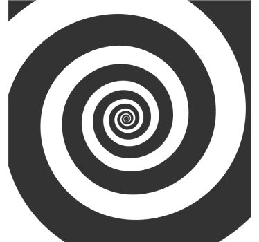 Black and white hypnotical retro spiral retro coasters - TenStickers