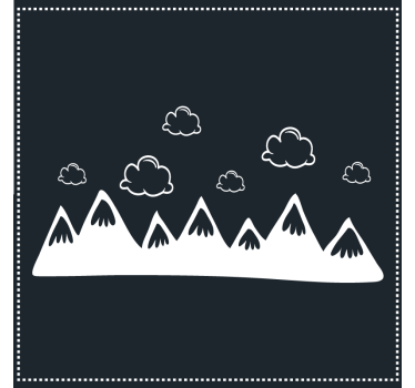 Coasters mountain silhouette with clouds - TenStickers