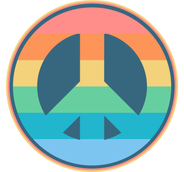 Vintage coasters retro peace emblem - TenStickers