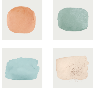Coasters in watercolor color swatches - TenStickers