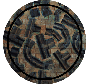 Pipes and blocks pattern coasters - TenStickers