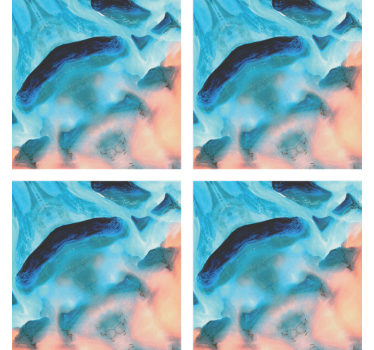 Blue marble paper texture effect coaster - TenStickers