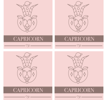 Vintage coasters capricorn zodiac goat - TenStickers