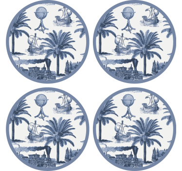 Vintage coasters for classic travel exploration theme - TenStickers