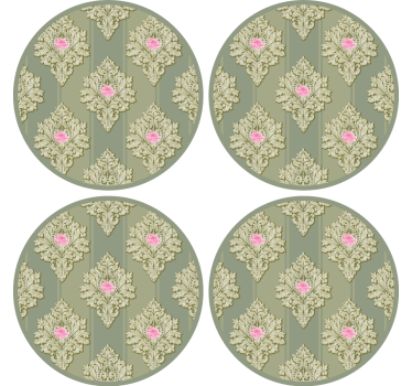 Vintage coasters with detailed botanical design - TenStickers