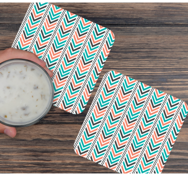 Chevron pattern coasters essentials - TenStickers