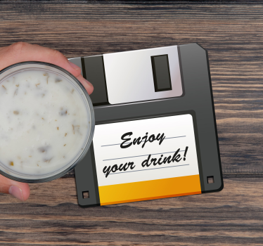 Coasters floppy disk drink reminder coasters - TenStickers