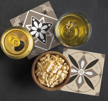 Coasters geometric floral pattern set - TenStickers