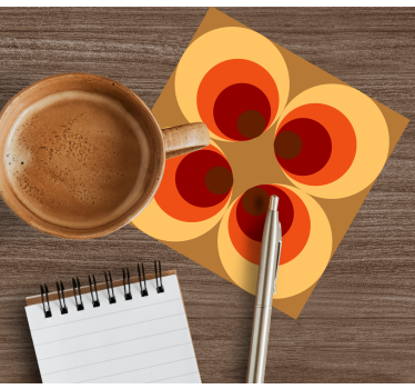 Coasters in circular warm gradient pattern - TenStickers
