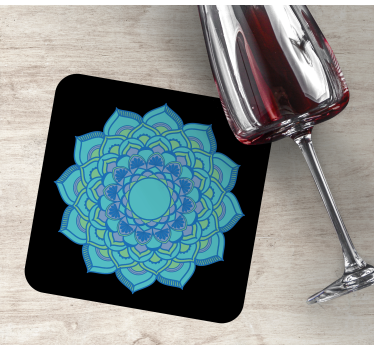 Coasters intricate blue floral design - TenStickers