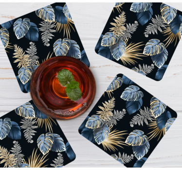 Coasters lush tropical foliage design - TenStickers