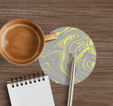 Coasters with swirling yellow designs - TenStickers