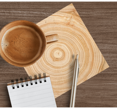 Coasters wood grain circle - TenStickers
