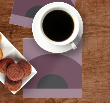 Curved layered design coasters - TenStickers