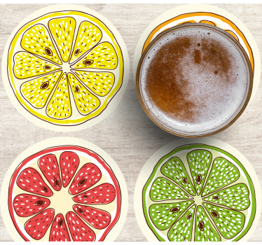 Different fruits  retro coasters - TenStickers