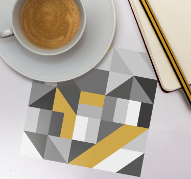 Geometric yellow block coasters - TenStickers