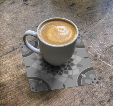 Intricate grey pattern coasters - TenStickers