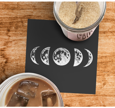 Lunar phases illustration coasters - TenStickers