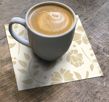 Ornamental flowers vintage drink coaster - TenStickers