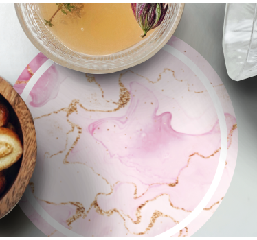 Rose gold marble texture effect coaster - TenStickers