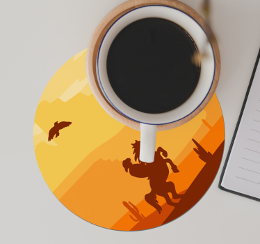 Vintage coasters sunset desert landscape - TenStickers