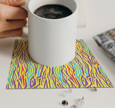Vibrant abstract lines coasters - TenStickers