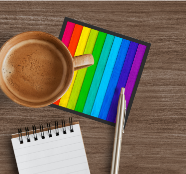 Vibrant color stripes coasters - TenStickers