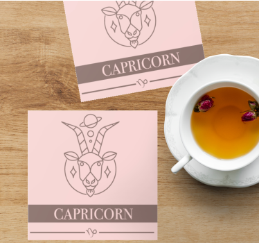 Vintage coasters capricorn zodiac goat - TenStickers