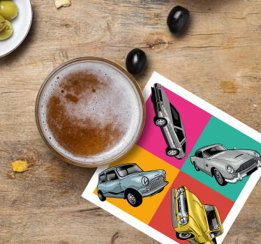 Vintage coasters classic car set - TenStickers