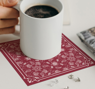 Vintage coasters floral pattern tiles - TenStickers