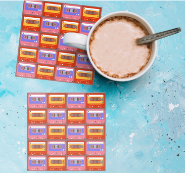 Vintage coasters retro cassette tapes - TenStickers