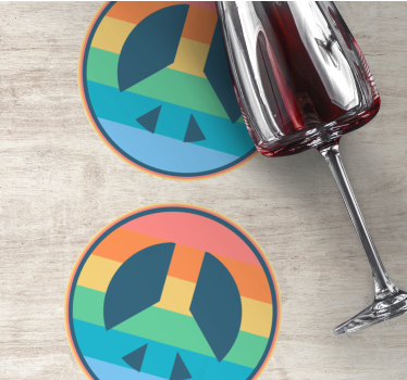 Vintage coasters retro peace emblem - TenStickers