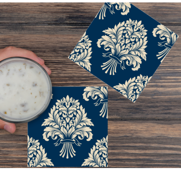 Vintage coasters with detailed leaf design - TenStickers