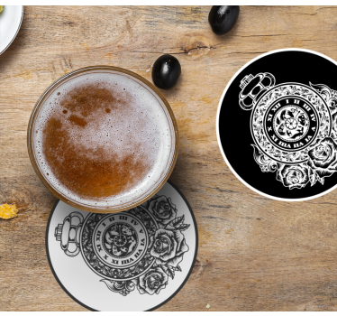 Vintage coasters with pocket watch roses design - TenStickers