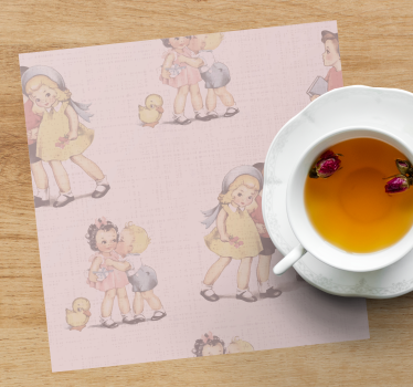 Vintage coasters with whimsical kids artwork - TenStickers